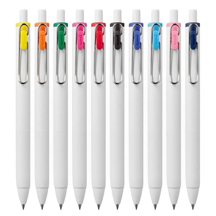 Mitsubishi Pencil Uni-ball One Gel Ink Ballpoint Pen 0.5mm 10-Color Set (Black, Red)