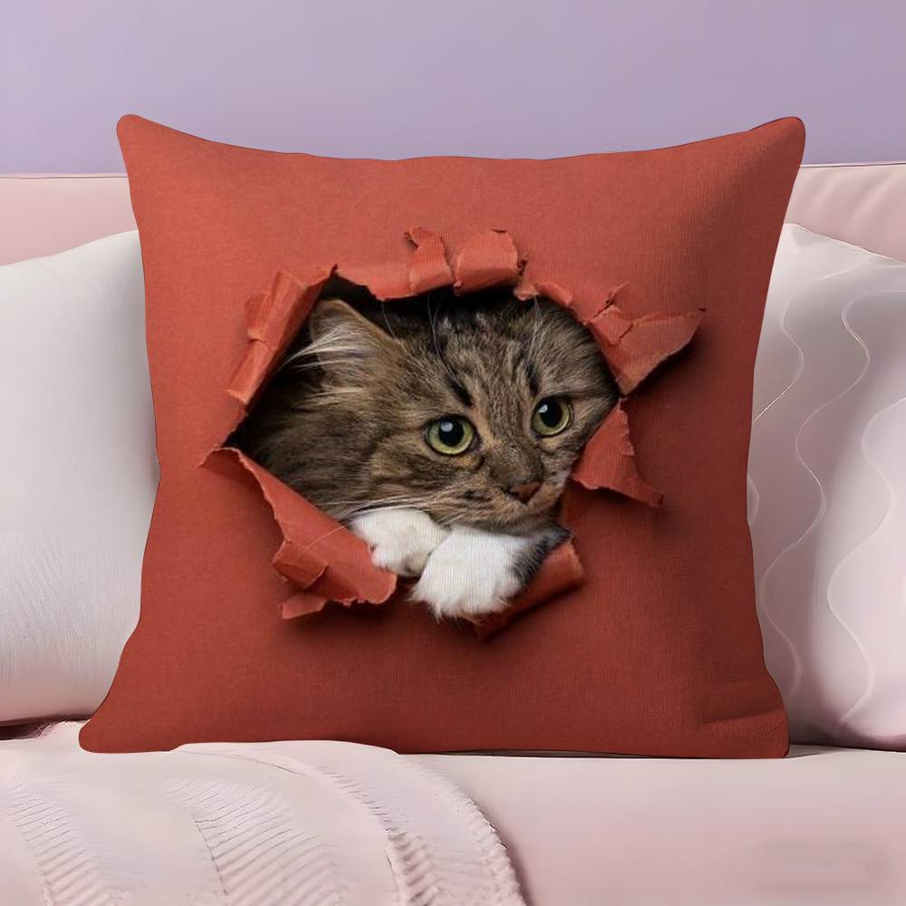 Cute Naughty Cute Cats Dogs Pillow Case  Ultra Soft Skin Friendly Fabric Cloud Like Comfort & Concealed Zipper