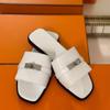 Schaffellversion~ Französische Metallschloss-Slipper Damen Sommer Leder Zehenfrei Flachbodenmode Oberbekleidung Coole Slipper