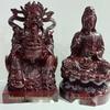 Resin Guanyin Buddha Lotus Figurine - Solid Wood Home Decor Handicraft Gift.