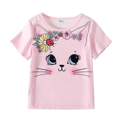 Fashionable Cute Animal Pattern Children's Women's Short Sleeved T-shirt