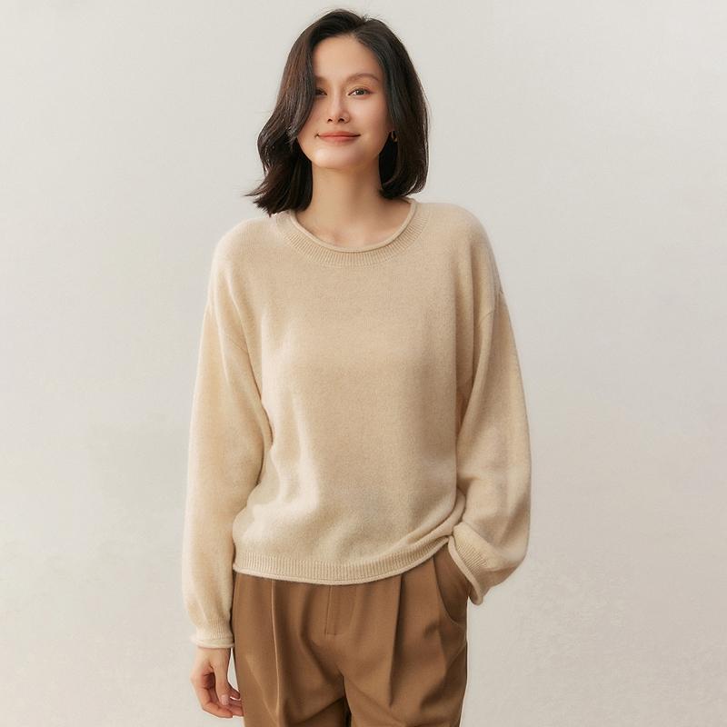 Qinghe 100% Kašmírový Dámský Svetr - Ultra Měkký Luxusní Zimní Pulovr