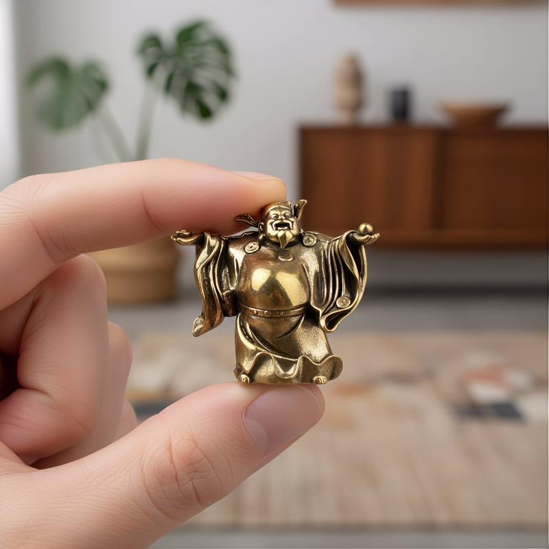 Small Elegant Brass Wealth Ornament Grand Tabletop Statue Decorative Piece for Home Office Business Success Decor