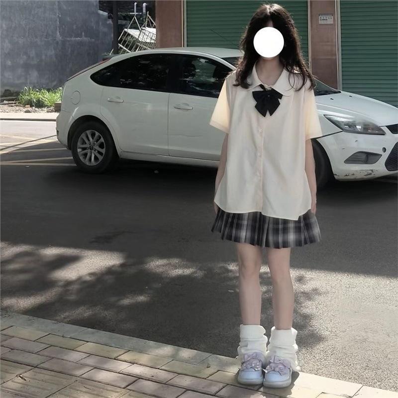 

Japanese Academy Style Female Student Uniform with Peter Pan Collar L