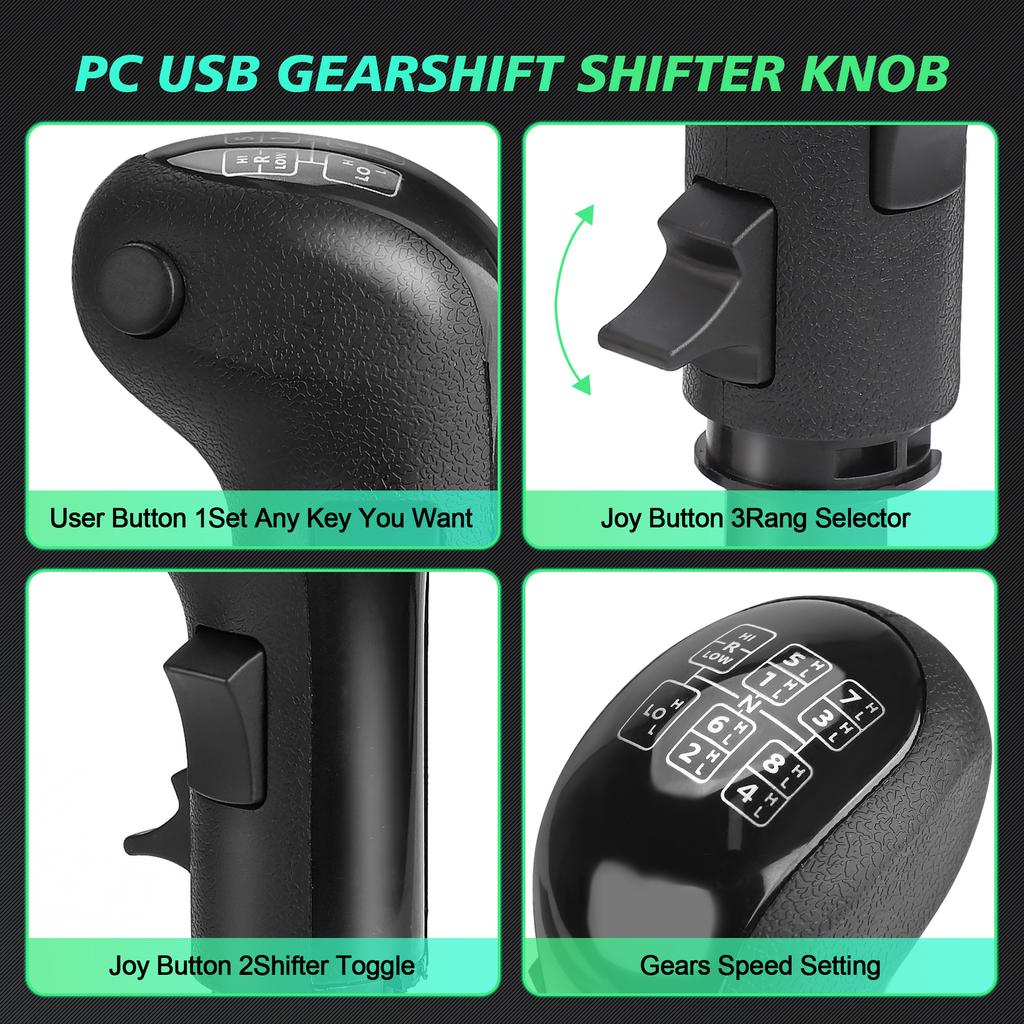PC USB Shifter Knob For Logitech G29 G27 G25 G923 Thrustmaster TH8A High Low Gear Simulator PC USB Gearshift Knob For ATS ETS2