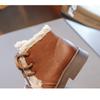 Girls Korean Version Plus Velvet and Thick Lamb Wool To Keep Warm Winter New Big Boys Leather Boots Tide
