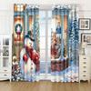 Cartoon Christmas Happy New Year Star Red Ball Kids Window Curtains Blinds for Living Room Bedroom Kitchen Door Home Decor 2Pcs