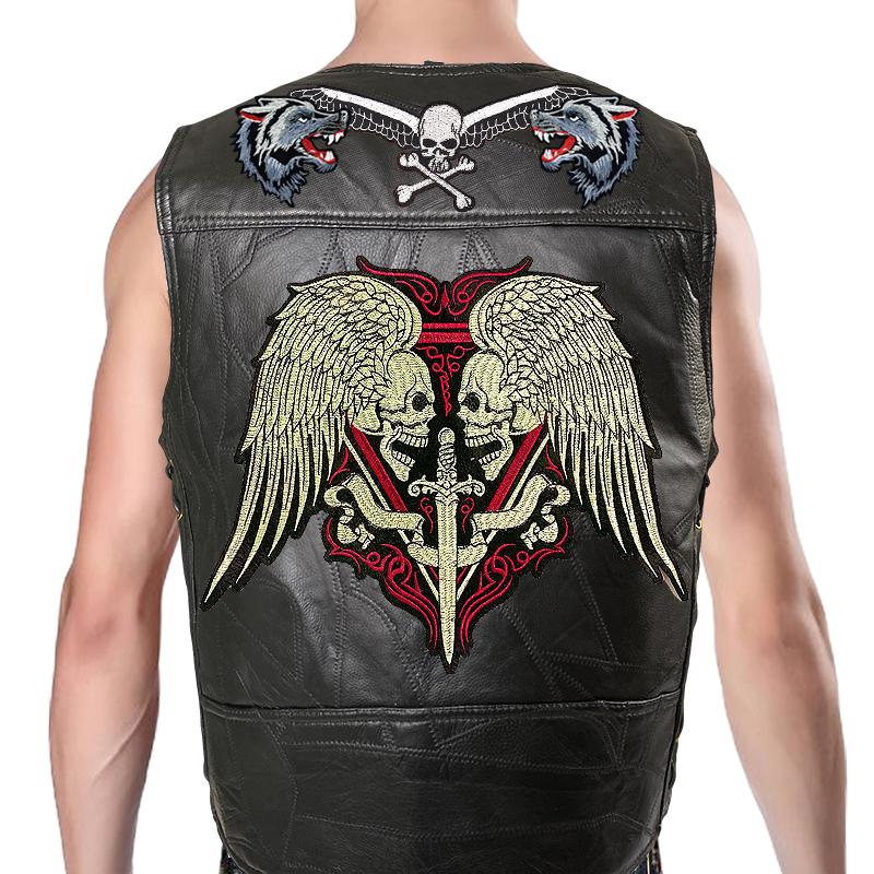 

Trendy Men s And Denim Horse Oversized Embroidered Vest With Sleeveless Personalized Casual Camisole Braiding the thread 02-2 S чёрный