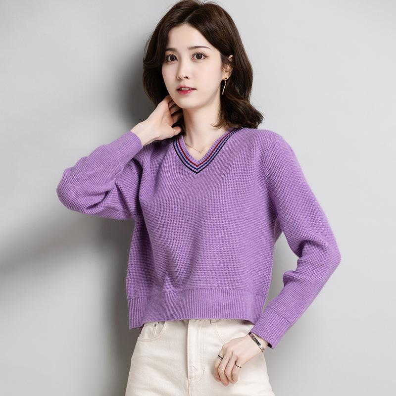 

Весенне-осенний пуловер женский с высокой талией с юбкой топ новый внутренний вязаный с длинным рукавом базовая рубашка женская S