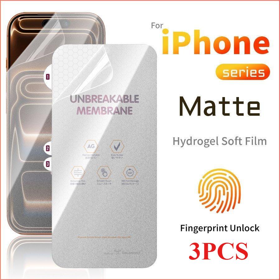 Matte Hydrogel Screen Protector for iPhone 17 Pro Max 17 Pro 17 Air 17e 16 15 14 13 12 11 XS Max XR X 8 7 6 Plus 13 Mini Soft Self healing Full Set
