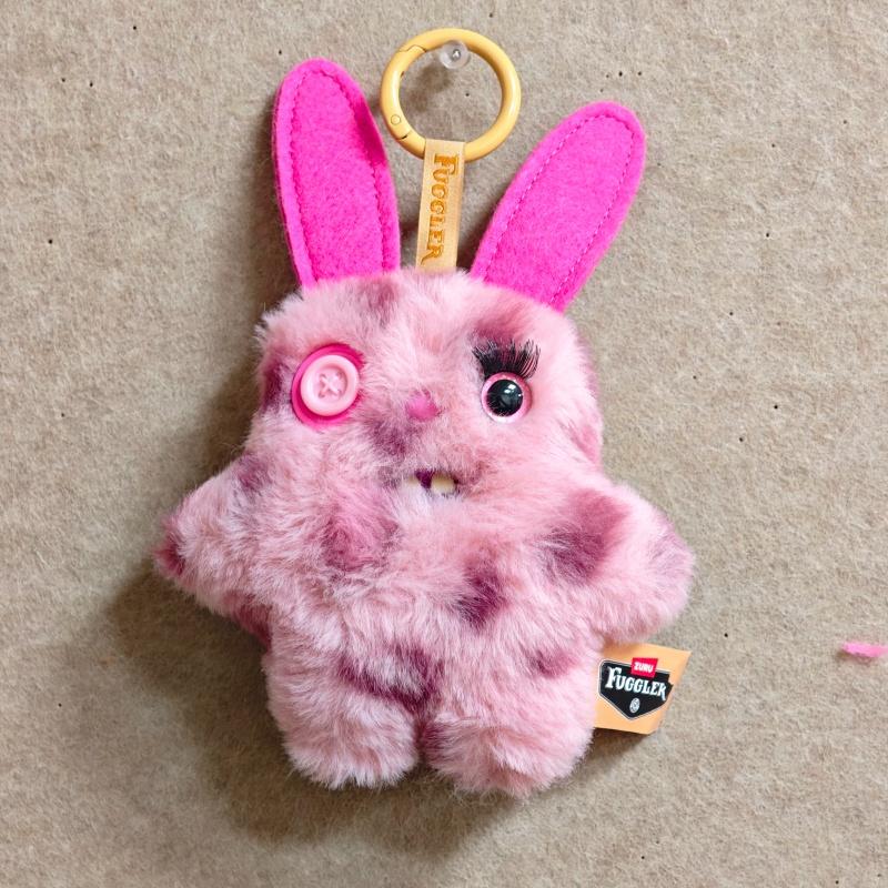 New Fuggler Cute Ugly Funny Monster Baby Baddies Series Pink Rabbit Stuffed Animal Collectible Plush Toys Collectors Gift
