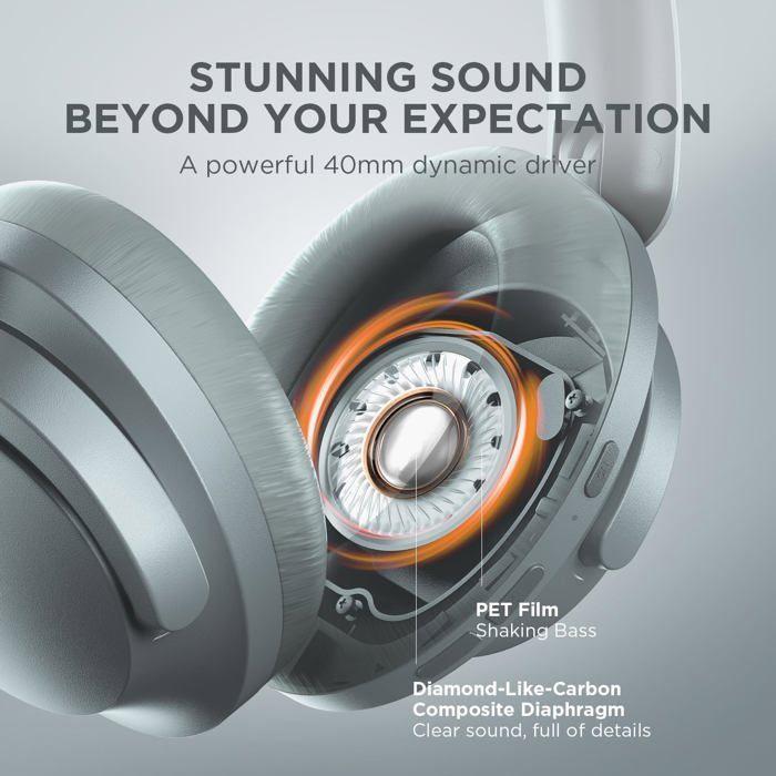 Casque sans fil - 1more - sonoflow - ldac - hi-res - autonomie 70h - argent