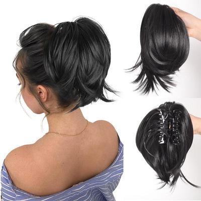 Synthetic Clip Straight Hair Circle Ponytail Wig For Women Ponytail Hair Short Curly Ponytail Extension A Variety of Colors Are Available
