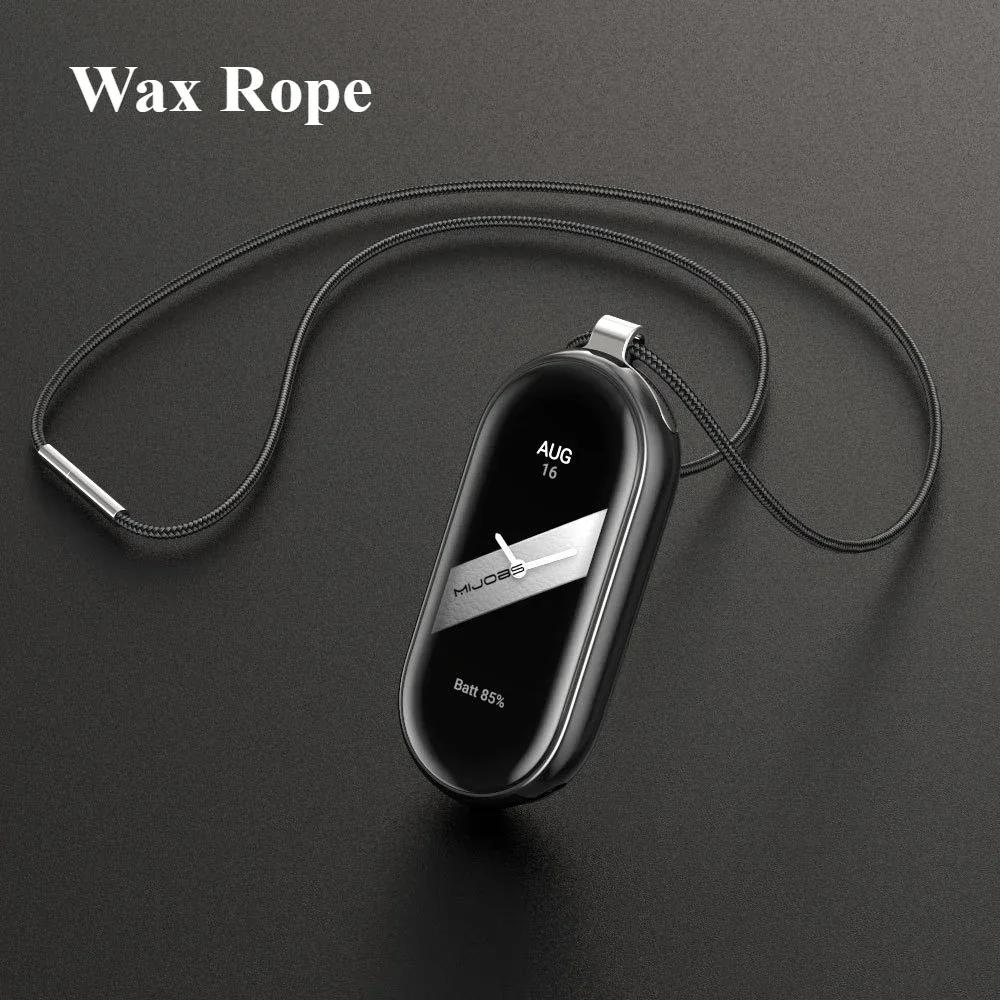 

Pendant Necklace For Xiaomi Mi Band 8 Stainless Steel Metal Watchband Case Miband 8 Mi Band8 Leather Rope Chain Lanyard For Mi Band 8