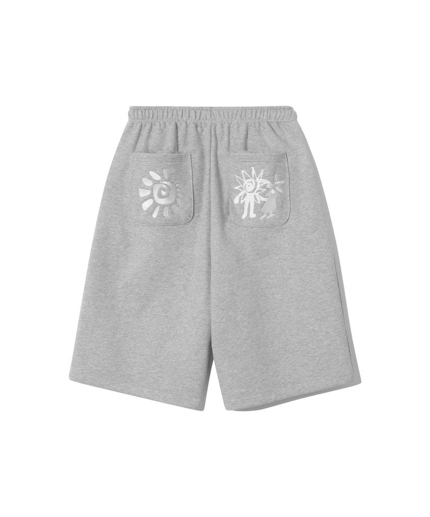 URBANSTOFF Raw Sun Artwork Bermuda Sweatpants (Melange)