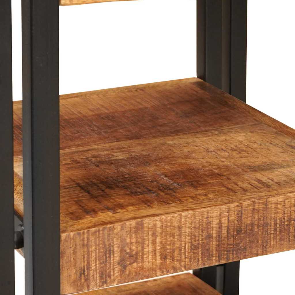 Nightstand Set of 2 Brown & Black Solid Mango Wood