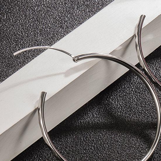 1 Pair Hoop Earrings Shiny Rhombus Texture Women Large Hiphop Round Dangle Earring Jewelry