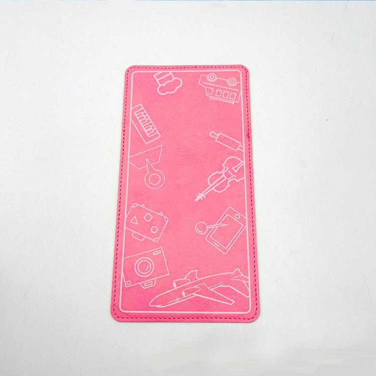 DIY Versatile Foldable Mobile Phone Holder - Portable PU Travel Essential Storage розовый