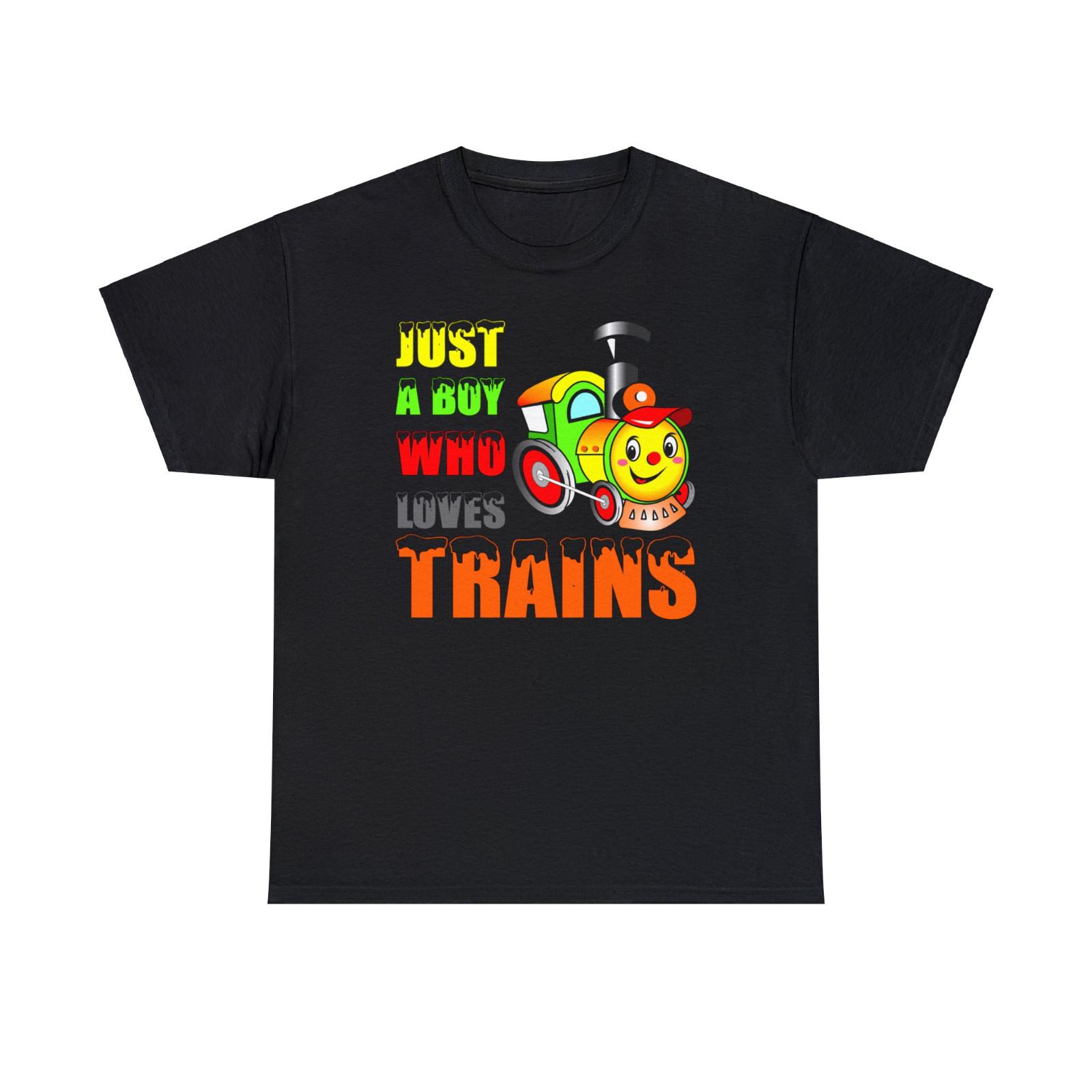 Just A Boy Who Loves Trains T Shirt Train Lovers Toddlers Gift For Kids Tee Top S разноцветный