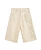 Peulomaleul Utility Pocket Vintage 3/4 Length Washed Denim Pants / Ivory