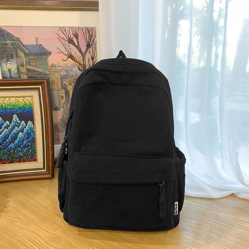 Schoolbag Hot-selling Velvet Backpack Women's Small 1011 New Fashion Corduroy Student Backpack Travel Small Backpack