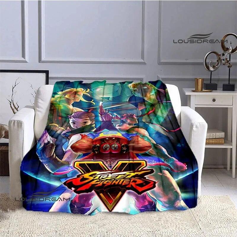 Classic Game Street Fighter Printed Blanket Flange Warm Blanket Bed Linings Home Travel Blanket Picnic Blanket Birthday Gift