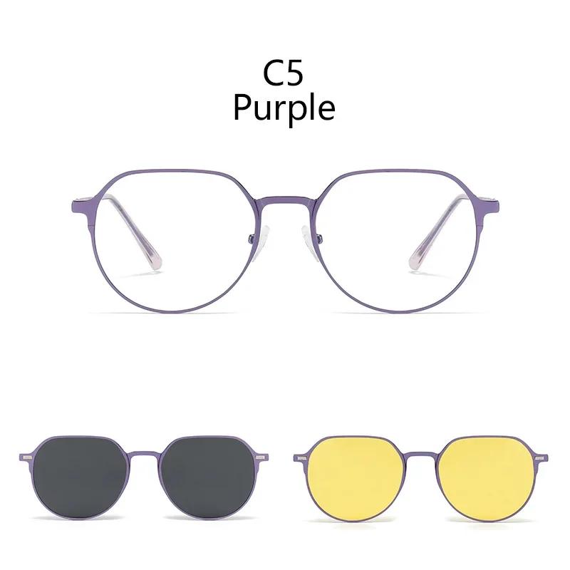 3 In 1 Sunglasses Men Magnetic Clip On Glasses Metal Frame Optical Prescription Eyeglass Magnet Eyeglasses Clips