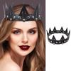 Gothic Queen Tiara Leather Spiked Crown Cosplay Costume Carnival Fancy Dress