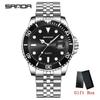 SANDA Top Brand New Business Man Quartz Watches Rotating Bezel 50M Waterproof Night Light Calendar Fashion Men's Wristwatch