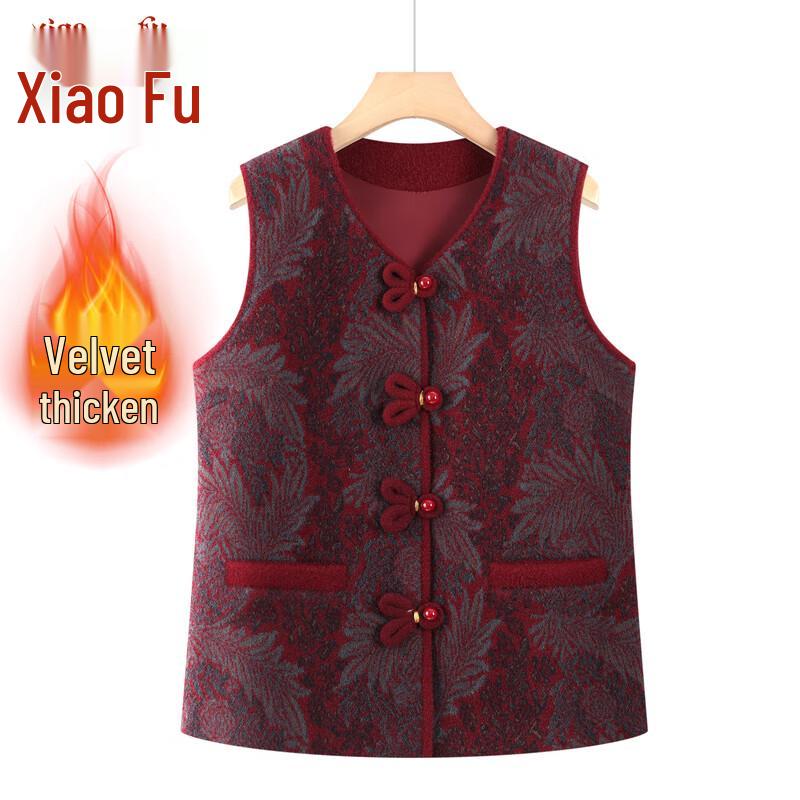 

Сяофу Зимний утепленный жилет для женщин среднего и пожилого возраста 5XL