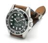 TECHNOS Dive Watch with Leather Metal Rotating Men's Strap, Strap, Bezel, Green, TASM419MM-L