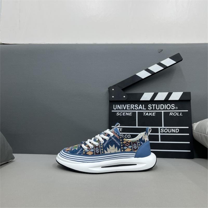 Summer new breathable embroidery thick-soled comfortable mid-top casual trendy shoes xs