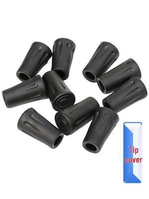Round Rubber Anti-Slip Trekking Pole Tip Cover - Protective Accessory for Cane and Hiking Pole