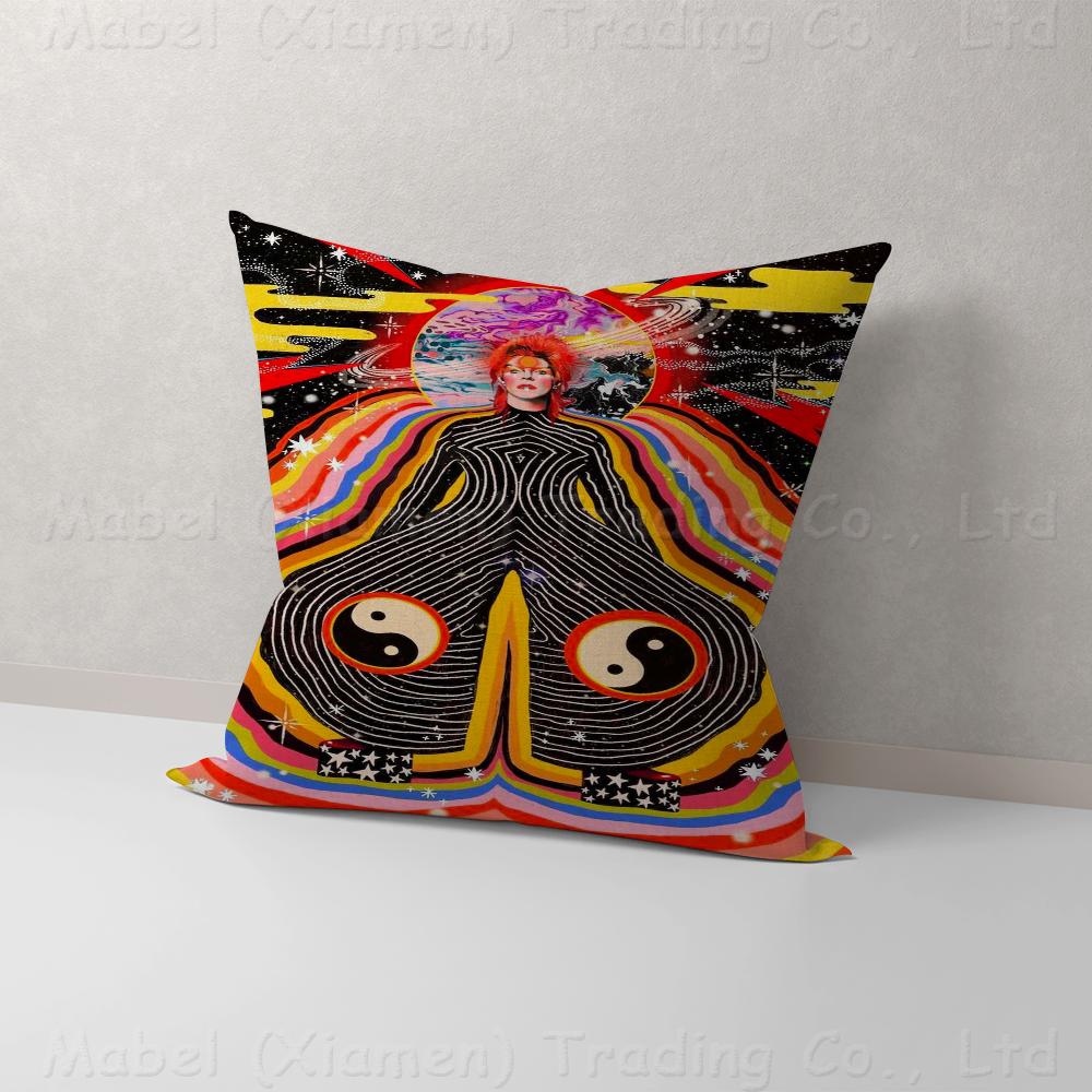 British Rock Singer David B-Bowie Personalized Picture Text Home Decorative Pillows Household Gifts 45x45cm