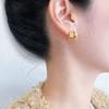 C-Shaped Multi-Layer Gold Ring Stainless Steel Geometric Stud Earrings, Wind, Personality, Simple Scenery, Titanium Steel Earrings