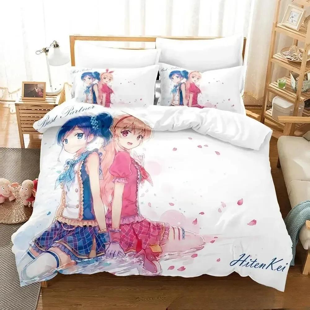 3D Print Anime Aikatsu Bedding Set Printed Bed Set With Pillowcase Bed Duvet Cover Soft Single Double Queen Super King Size
