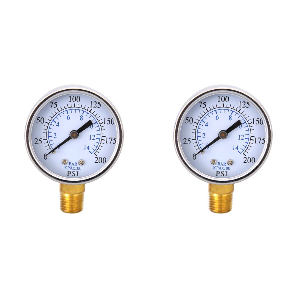 70mm Pressure Measurement Dual Scale Dial 200 PSI Digital Display 1/4 NPT Bottom Mount Multiple Function for Air Gas Water Fuel