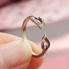 Fashion Women's Adjustable Rhinestones Leaves Opening Cuff Ring Jewelry Gift