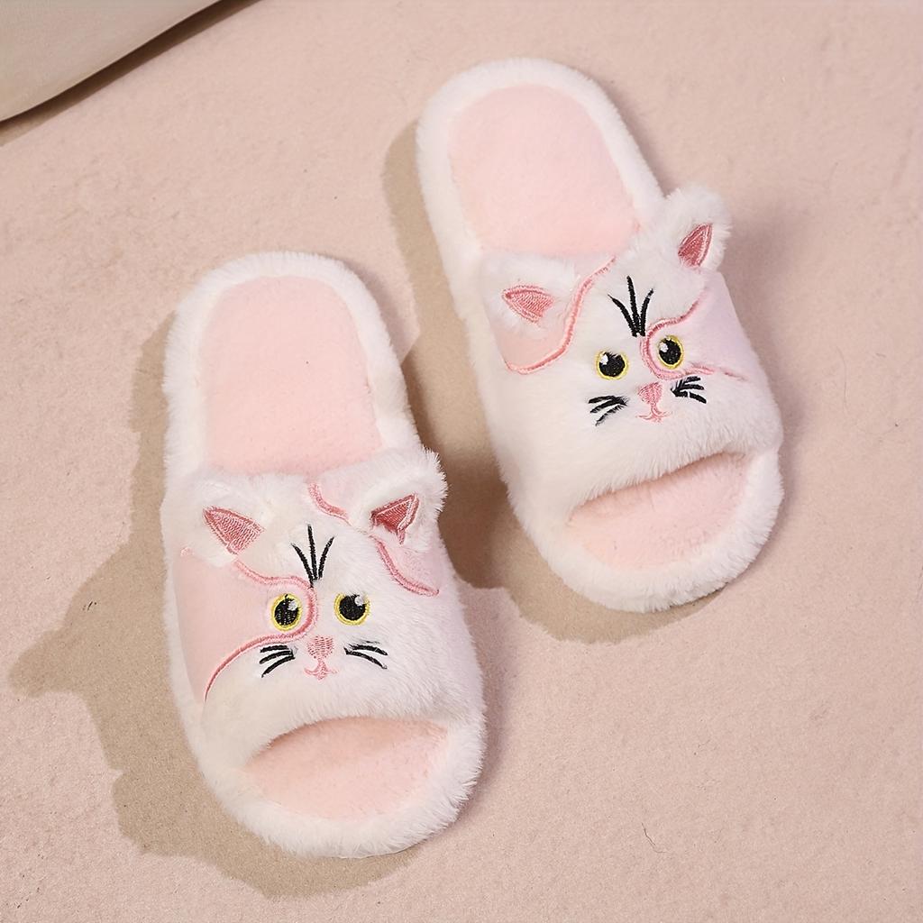 Dámské pantofle s otevřenou špičkou z umělé kožešiny, lehké a přenosné unisex nazouváky pro všechna roční období