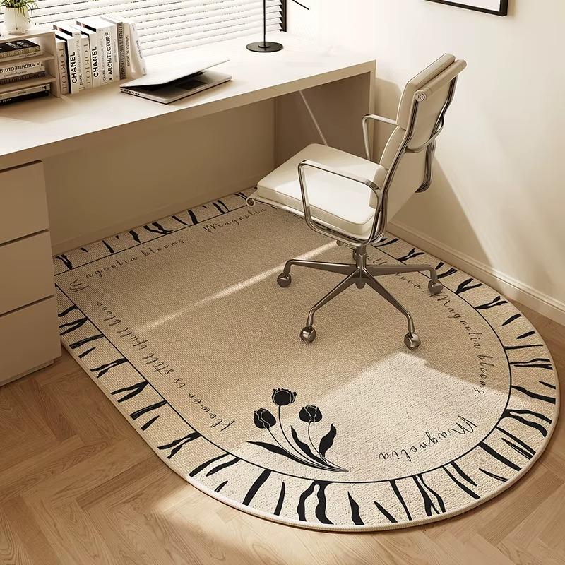 Chair Floor Mat Study Bedroom Non-slip Home Carpet Beige Striped Rug Living Room Swivel Chairs TPR Bottom Anti-slip Area Rugs