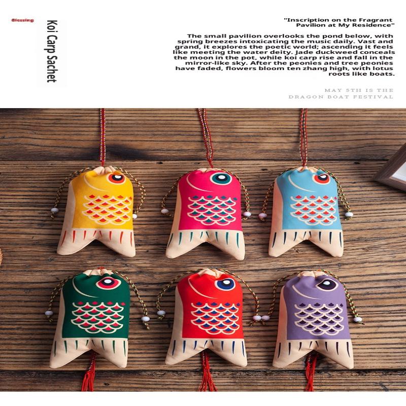 Koi Carp Blessing Bag Pendant Hanfu Decoration Graduation Gift Lucky Pouch Sachet Jewelry Bags Koi Carp Blessing Bag Coin Purse