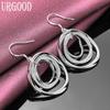 925 Sterling Silver Fashion Hoop Earrings Wedding Jewelry