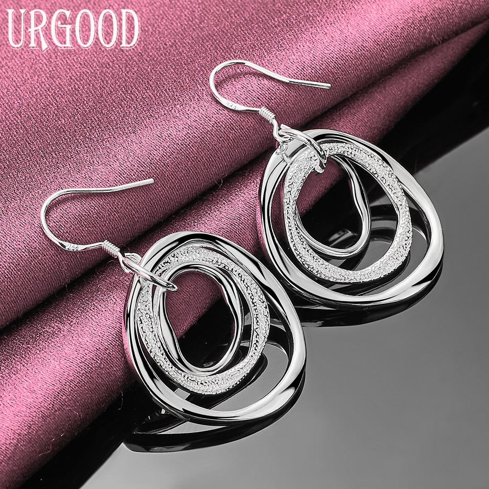 925 Sterling Silver Fashion Hoop Earrings Wedding Jewelry