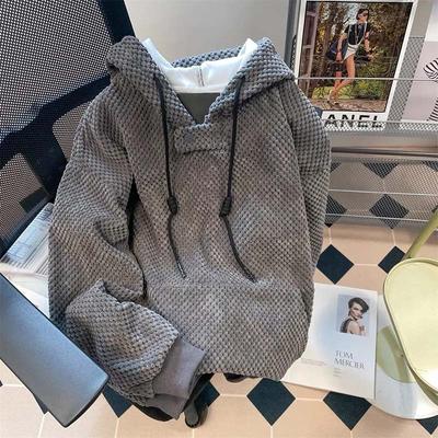 Sweatshirt for Women Cotton Loose Oversized Hooded Fleece Thickened Comfortable Round Neck Casual Pullover Top Sweatshirt