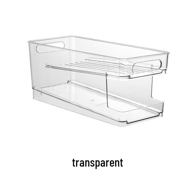 Clear Rolling Refrigerator Beverage Organizer