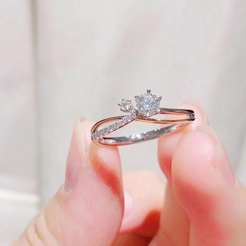 Fashion Six-Prong Ring Women s 0.5ct Moissanite PT950 Platinum - Revitalized 6-prong design, daily versatile jewelry 6.5