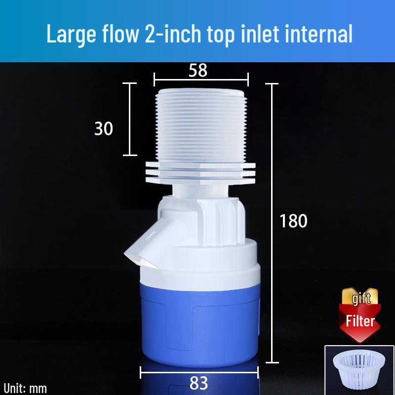 Automatic High Flow Water Tank Control Valve with Self-Stopping Feature and Plastic Float Valve