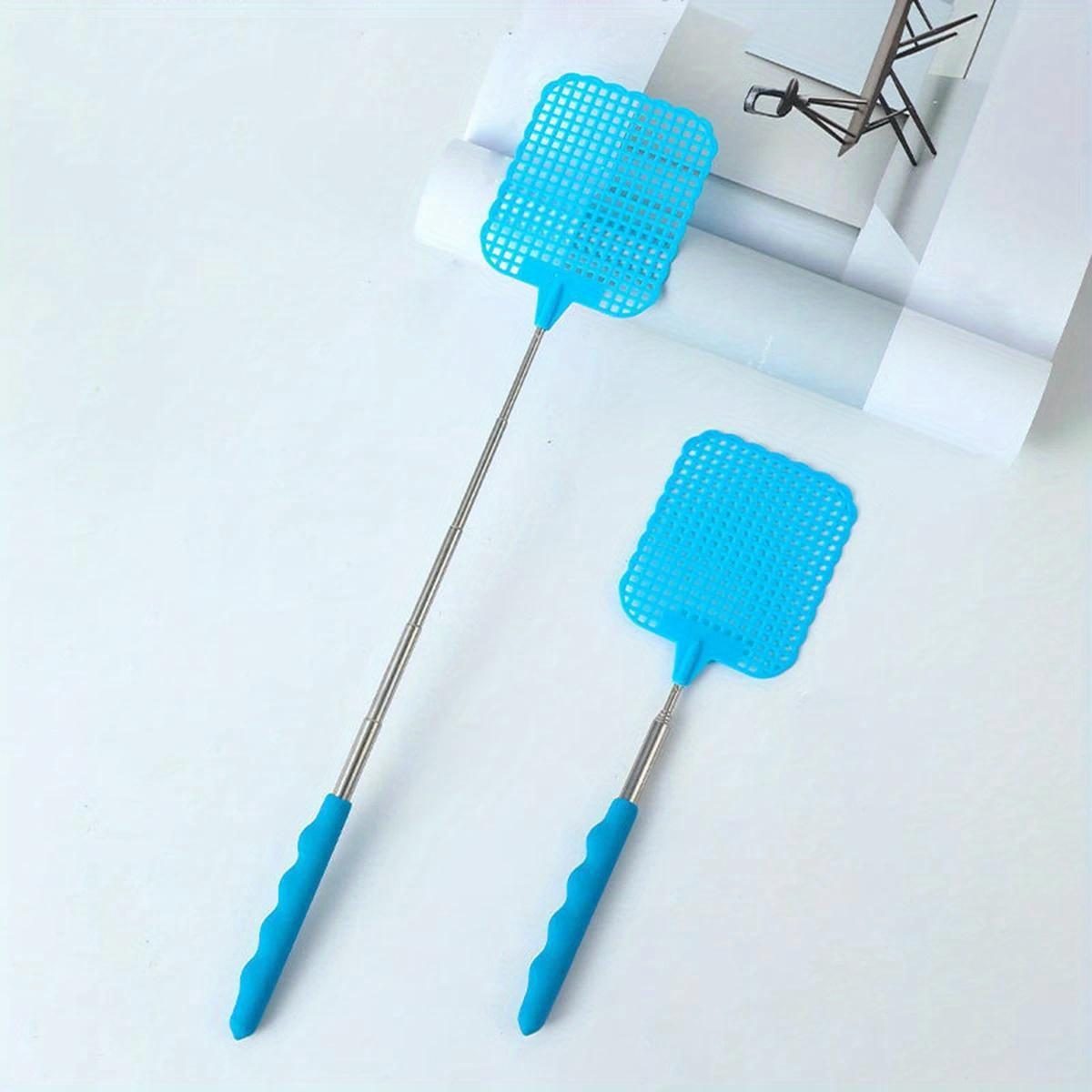 

2 шт. выдвижная мухобойка пластиковая удлиняющаяся и утолщающаяся до 73 см домашняя мухобойка для отпугивания насекомых в помещении 2pcs синий