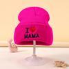 Embroidery Knitted Hat Dopamine Color Warm Windproof Cover Wool Hat Moisture