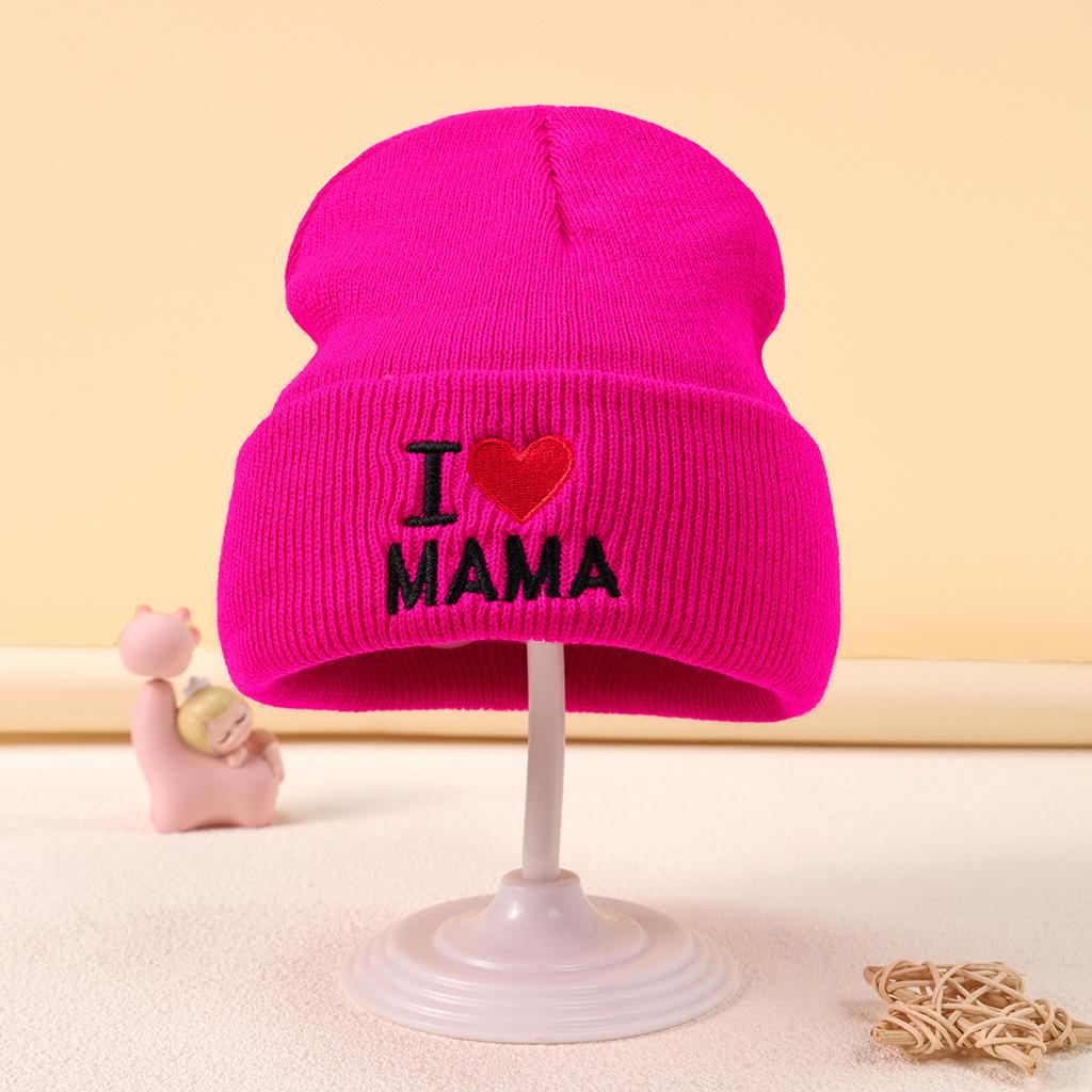 Embroidery Knitted Hat Dopamine Color Warm Windproof Cover Wool Hat Moisture